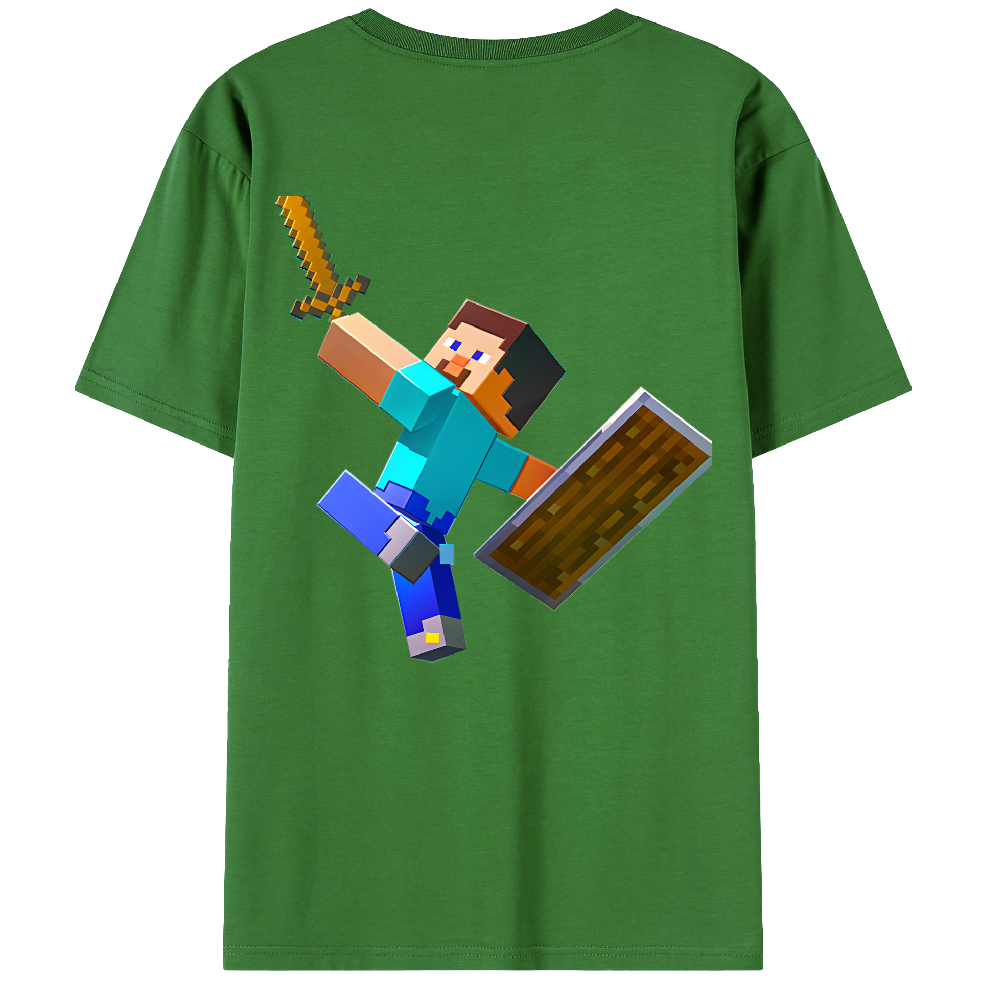 （画像用） マインクラフト ブロックの世界 Minecraft MC Block world レディース半袖Tシャツ(バックプリント)